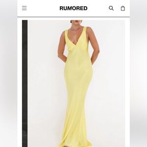 NWT Rumored sunset strip yellow maxi dress